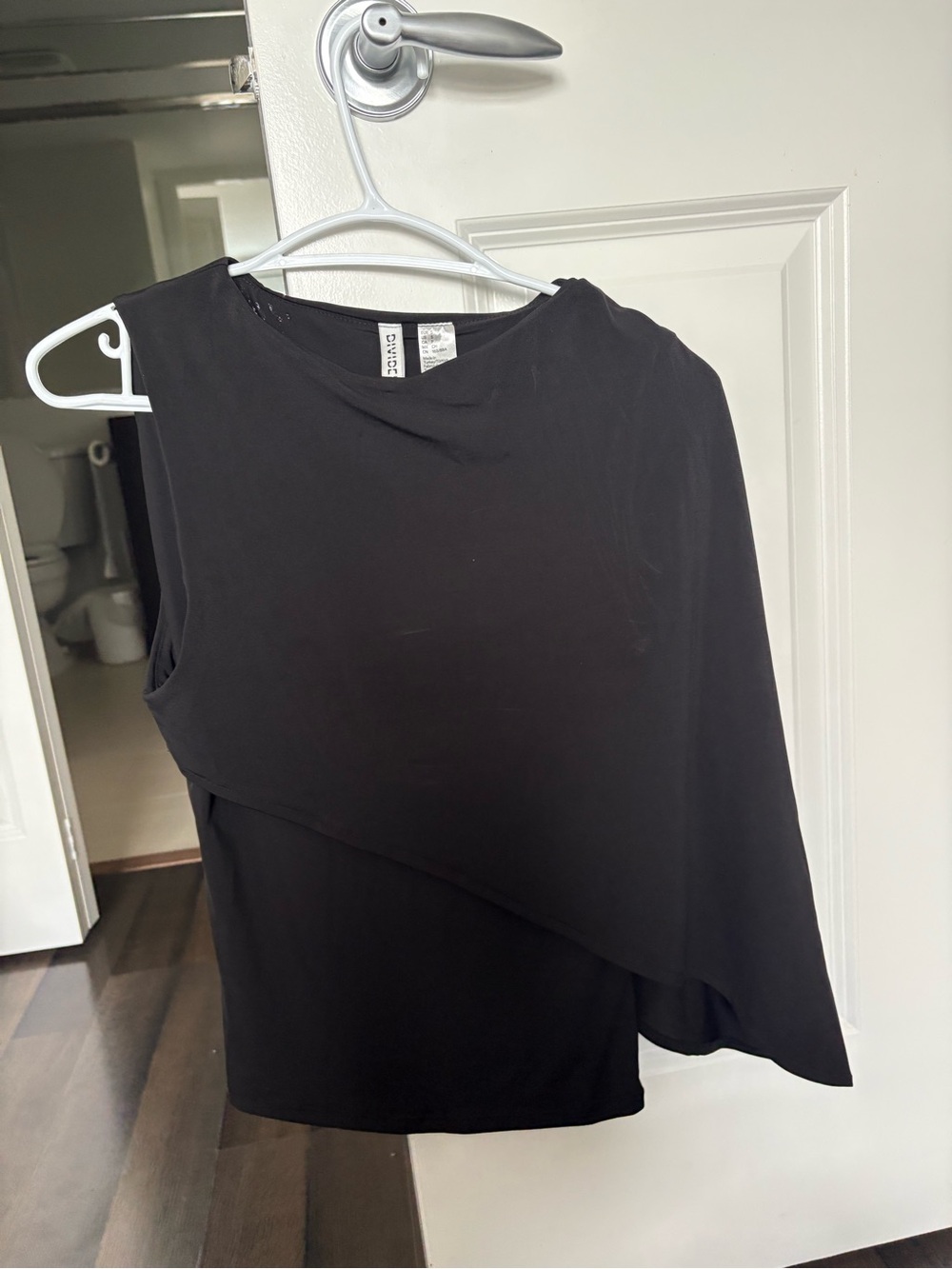 H&M Black Asymmetric Cape Tank Top